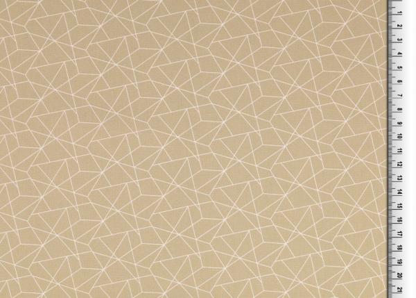 Baumwolldruck Grafisches Muster in Weiß auf Beige